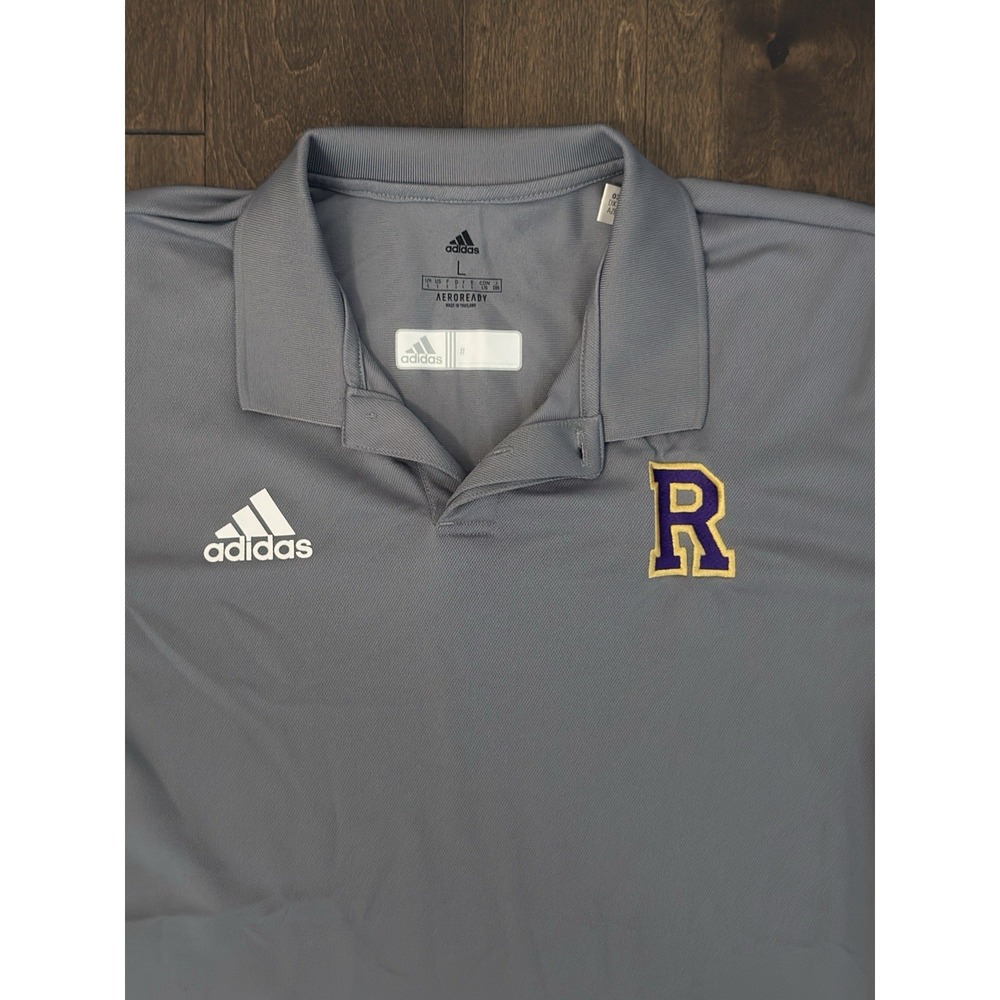 Adidas Polo Aeroready Shirt Mens Size L Grey Short Sleeve Logo Performance